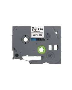 Label Tape Compatible with Brother TZ241\TZe-241 P-Touch Laminated 18MM x 8M (Black on White)