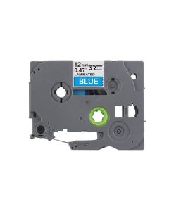 Label Tape Compatible with Brother TZ535\TZe-535 P-Touch Laminated 12MM x 8M (White on Blue)