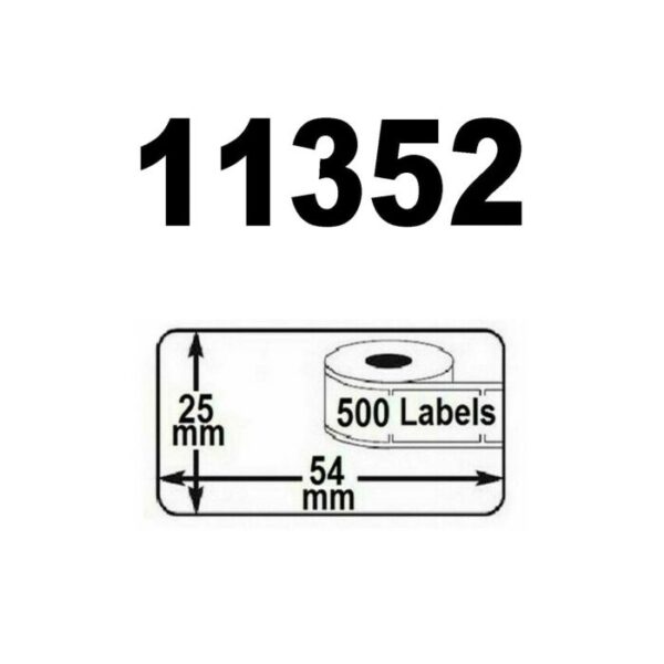 Dymo 11352 / S0722520 Compatible Labels, 54mm x 25mm, 500 Labels, White, Removable - Image 2