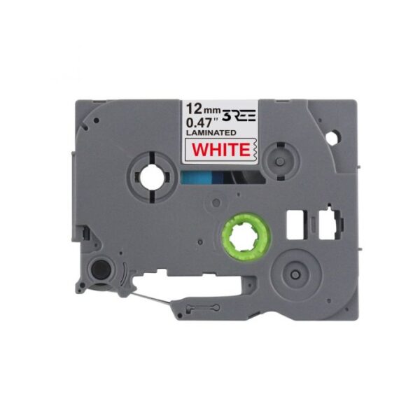 Label Tape Compatible with Brother TZ232\TZe-232 P-Touch Laminated 12MM x 8M (Red on White)