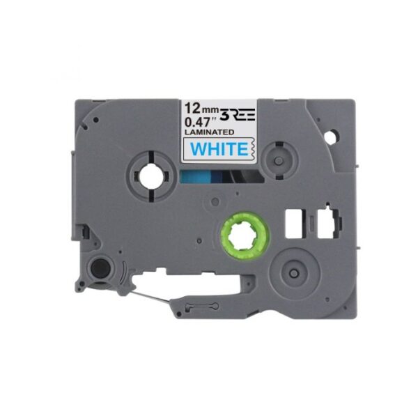 Label Tape Compatible with Brother TZ233\TZe-233 P-Touch Laminated 12MM x 8M (Blue on White)