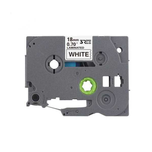 Label Tape Compatible with Brother TZ241\TZe-241 P-Touch Laminated 18MM x 8M (Black on White)