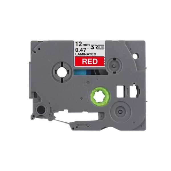 Label Tape Compatible with Brother TZ435\TZe-435 P-Touch Laminated 12MM x 8M (White on Red)