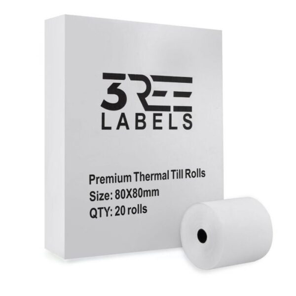 80mm x 80mm Thermal Till Receipt Paper Rolls EPOS (Box of 100) - Image 2