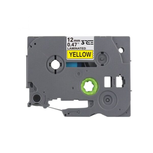 Label Tape Compatible with Brother TZ631\TZE-631 P-Touch Laminated 12MM x 8M (Black on Yellow)