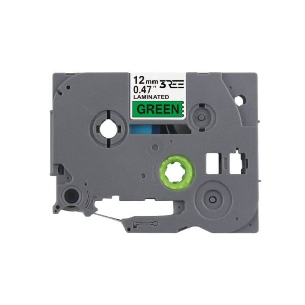 Label Tape Compatible with Brother TZ731\TZe-731 P-Touch Laminated 12MM x 8M (Black on Green)