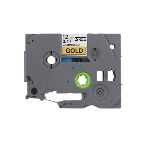 Label Tape Compatible with Brother TZ831\TZe-831 P-Touch Laminated 12MM x 8M (Black on Gold)