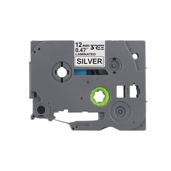 Label Tape Compatible with Brother TZ931\TZe-931 P-Touch Laminated 12MM x 8M (Black on Silver)