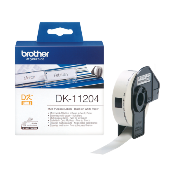 Brother DK-11204 DK Labels (17mm x 54mm) Standard Address Labels (400 Labels)