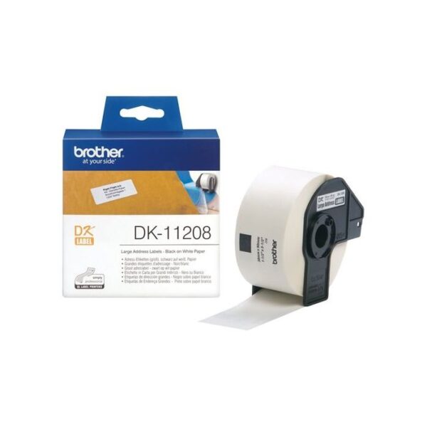 Brother DK-11208 DK Labels (38mm x 90mm) Standard Address Labels (400 Labels)