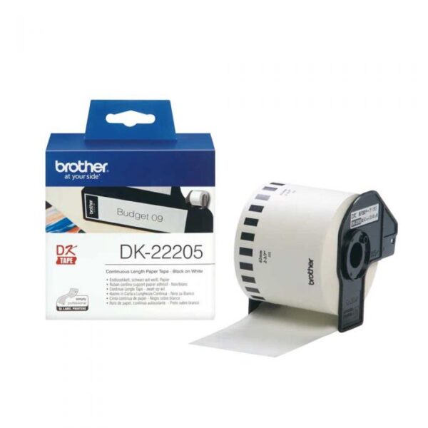 Brother DK-22205 Original continuous White Label Roll 62mm x 30.48m