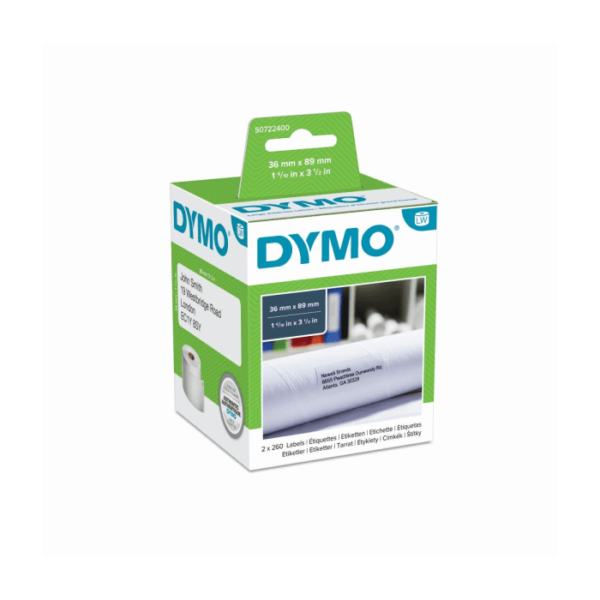 Dymo 99012 (S0722400) Original Large Address Labels 89mm x 36mm Twinpack