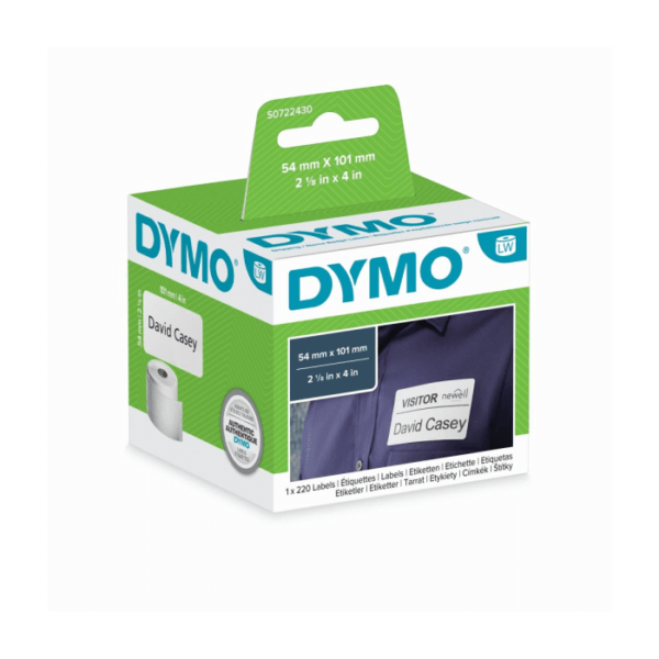 Dymo 99014 (S0722430) Original White Name Badge / Shipping Labels 101mm x 54mm