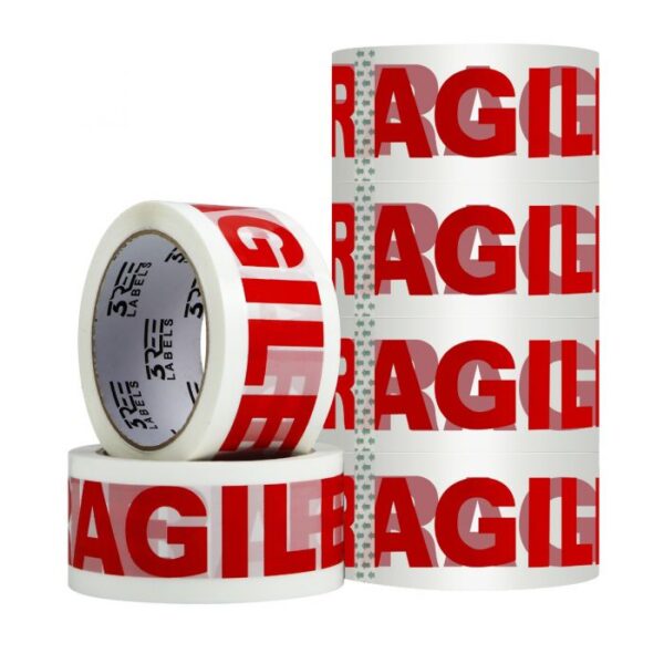 3REE Packaging Tape 48 mm x 68 m Fragile Pack of 6 - Image 4