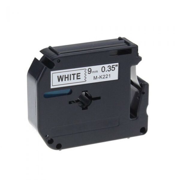 Label Tape Compatible with Brother M-K221 MK221 P-Touch Laminated 9MM x 8M (Black on White)