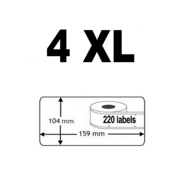 Dymo 4XL / S0904980 Compatible Labels, 104mm x 159mm, 220 Labels, White, Permanent - Image 3