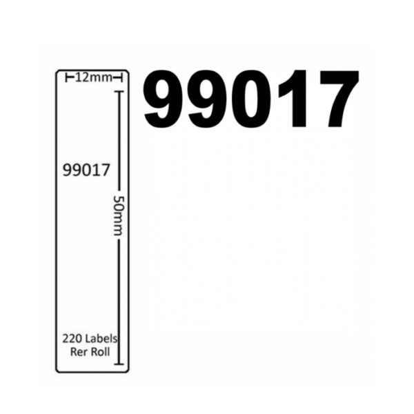 Dymo 99017 / S0722460 Compatible Labels, 50mm x 12mm, 220 Labels, White, Permanent