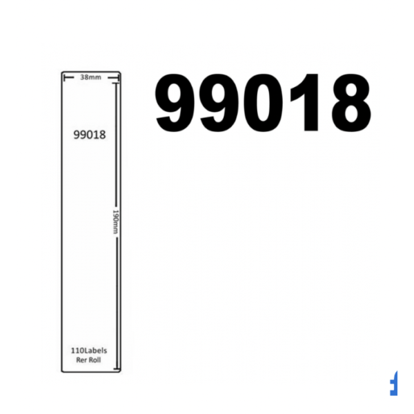 Dymo 99018 / S0722470 Compatible Labels, 190mm x 38mm, 110 Labels, White, Permanent