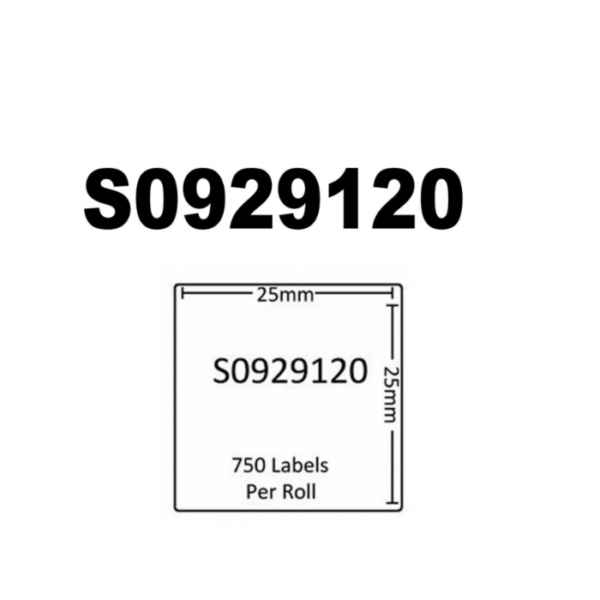 Dymo S0929120 Compatible Labels, 25mm x 25mm, 750 Labels, White, Permanent