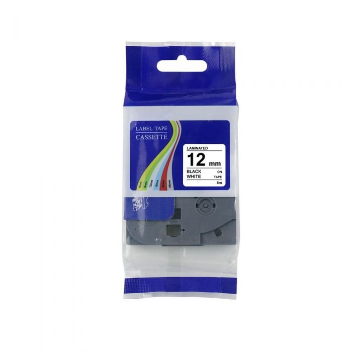 Label Tape Compatible with Brother TZB31\TZe-B31 P-Touch Laminated 12MM x 8M (Black on Fluorescent Orange)