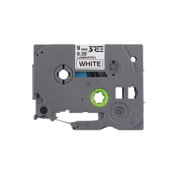 Label Tape Compatible with Brother TZ221\TZe-221 P-Touch Laminated 9MM X 8M (Black on White)